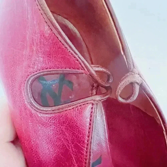 YSL Yves Saint Laurent Vintage Dark Red Leather Pumps Heels Pumps Size 8 US - Picture 7 of 13
